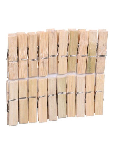 Buy Bamboo Cloth Clamps 20 Pieces 908   Wooden Multicolour in Egypt