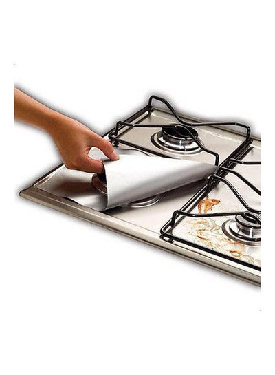 Buy Reusable Aluminum Foil For Gas Stove Silver 27x27cm in Egypt