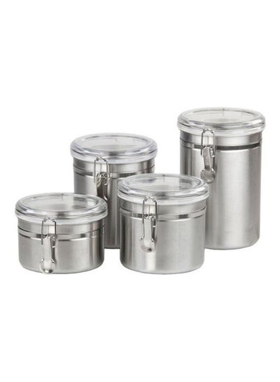 Buy Tea, Sugar, Coffee And Other Storage Sets Of 4 Pieces Silver in Egypt