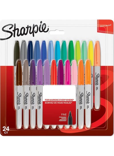 Buy 24-Piece Permanent Marker Set Multicolour in UAE