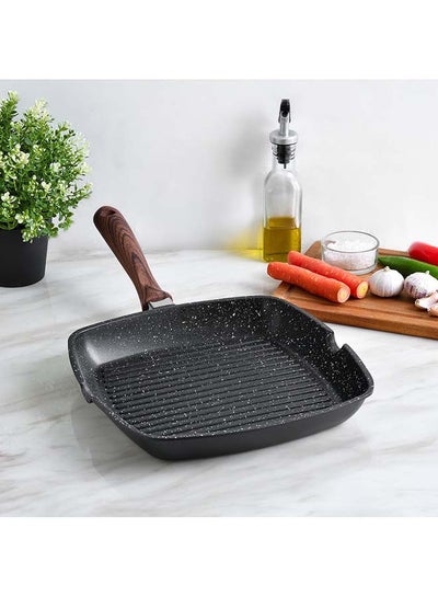 Buy La Cucina Die Cast Aluminium Grill Pan 162447950 Black in UAE