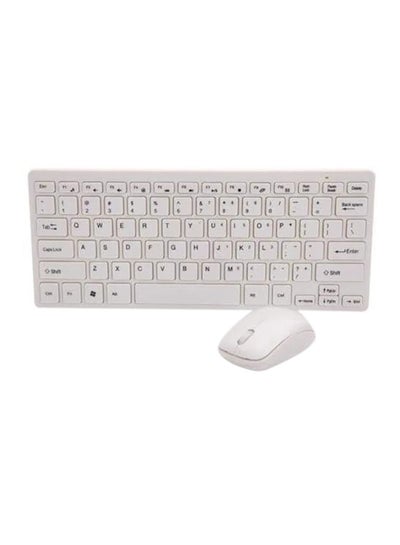 Buy 2.4G Textured Ultra Thin Wireless Keyboard Mouse Combo For Apple Mac White in UAE