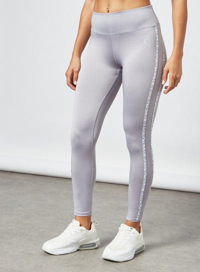 Buy Activewear Side Tape Tights Lilac Grey in Saudi Arabia