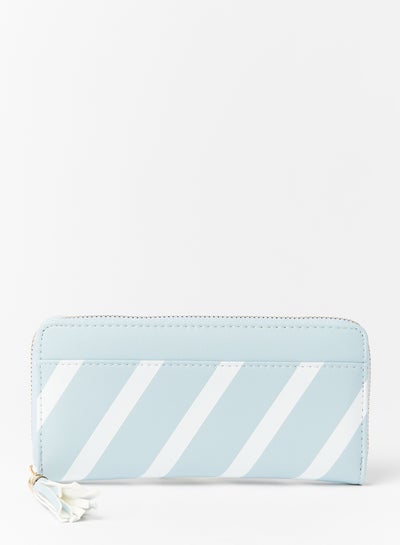 Buy Women's Zip Around Clutch Blue/White in UAE