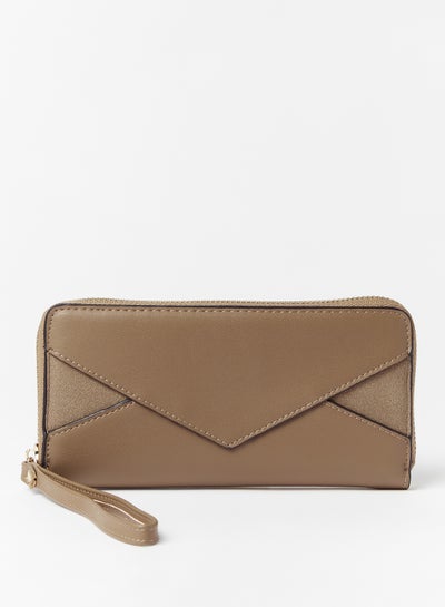 Buy Women's Long Zip Around Clutch Brown in UAE