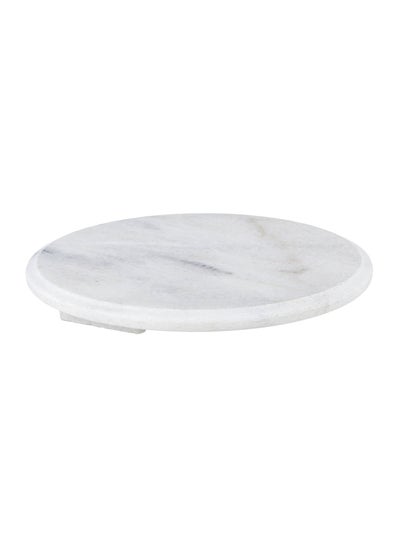 Buy Round Chapathi Table White/Grey 24.5x24.5x3cm in UAE