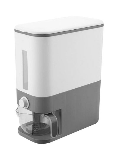 Buy Rice Storage Dispenser White/Grey 12kg in Saudi Arabia