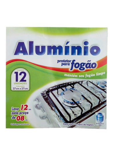Buy Aluminum Foil Set, 12 Pieces Silver in Egypt