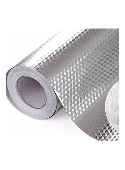 Buy Aluminum Foil Kitchen Sticker Maison Decoration Sticker Self Adhesive Waterproof Wallpaper For Furniture Silver in Egypt