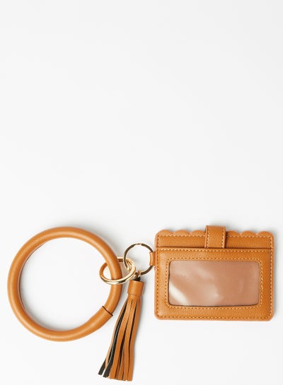 Buy Tassel Detail Card Holder Brown in UAE