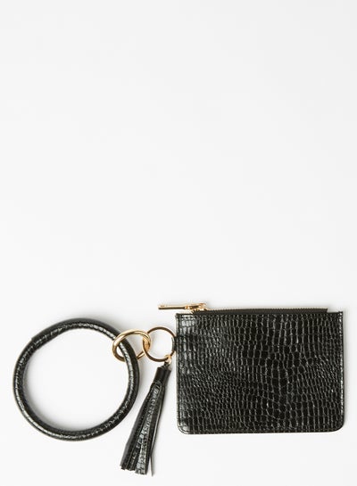 Buy Stylish Tassel Detail Card Holder Black in UAE