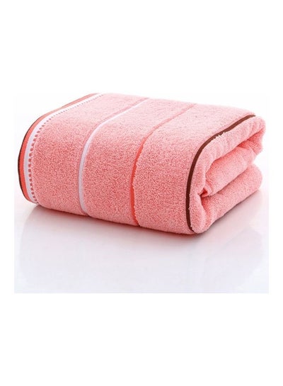 Buy Large Pure Cotton Bath Towel Pink 70X140cm in Saudi Arabia