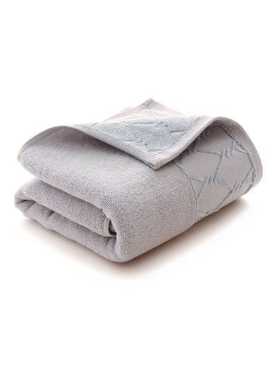 Buy Large Pure Cotton Bath Towel Grey 45X30X5cm in Saudi Arabia