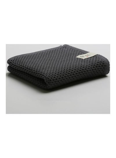 Buy Soft Bath Hair Cotton Towel Dark Grey 33X72cm in Saudi Arabia