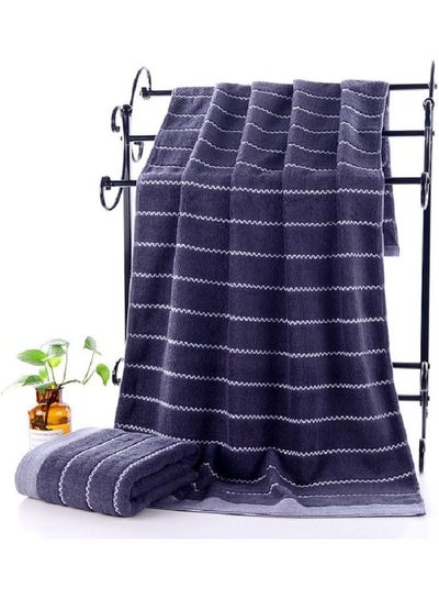 Buy 32-Piece Large Pure Cotton Bath Towel Blue 15X15X5cm in Saudi Arabia