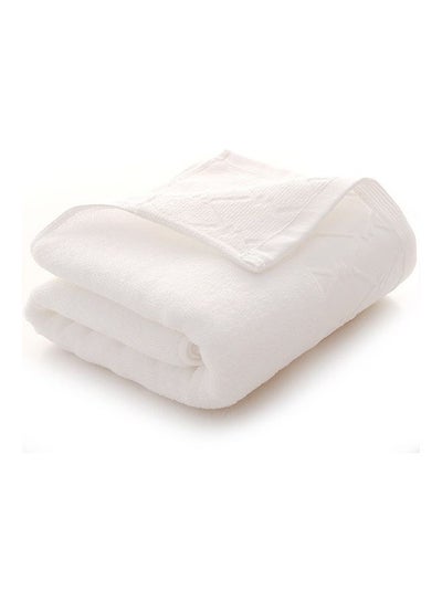 Buy Large Pure Cotton Bath Towel White 45X30X5cm in Saudi Arabia