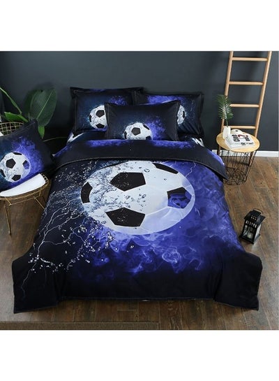 Buy 3D Printed Dancing Football Design Bedding Set Combination Multicolour 210x210cm in Saudi Arabia