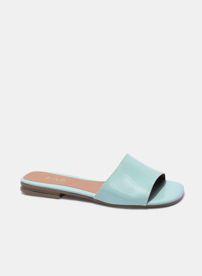 Buy Casual Plain Flat Sandals Blue in Saudi Arabia