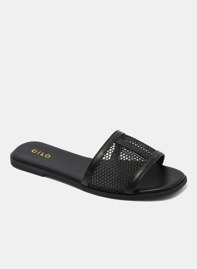 Buy Fashionable Casual Flat Sandals Black in Saudi Arabia