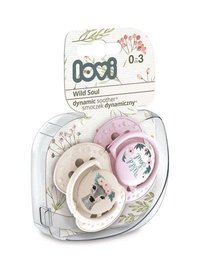 Buy 2 Piece Notch Wild Soul Girl 0-3 Months Dynamic Pacifier in Saudi Arabia