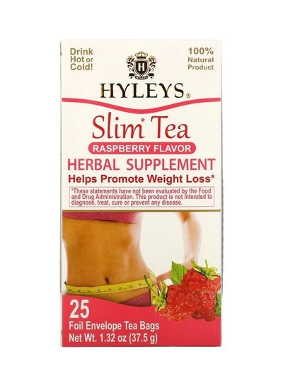 اشتري Slim Tea Raspberry Flavor 25 Foil Envelope Tea Bags, 0.05 Oz (1.5 G) Each في السعودية