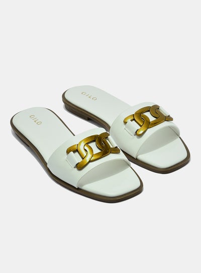 Buy Casual Flat Sandals White in Saudi Arabia