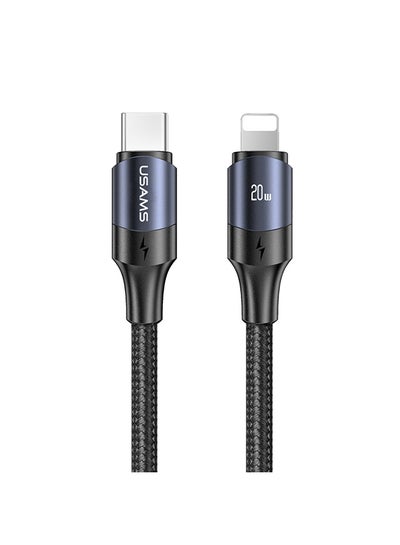 اشتري Type C 20W PD Fast Charge Power Delivery Data Sync Quick Charging Cord Cable 2m أسود في الامارات