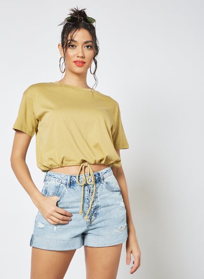 Buy Essential Crop Top Pale Green in Saudi Arabia