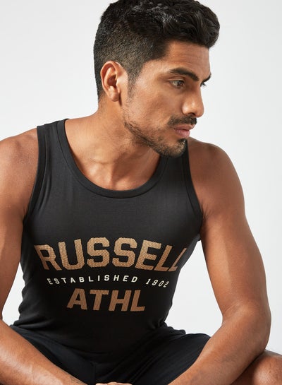 Buy Wordmark Print Tank Top Black in UAE