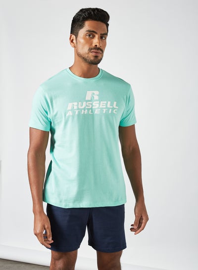 Buy Wordmark Crew Neck T-Shirt Green in UAE