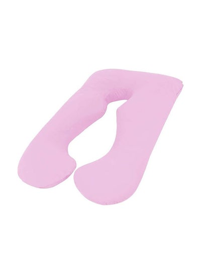 Buy U-Shape Comfortable Maternity Pillow Cotton Pink 120x80x35cm in Saudi Arabia