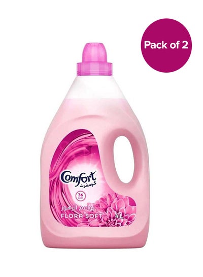 Buy Flora Soft Fabric Softener Pack Of 2 4Liters in UAE