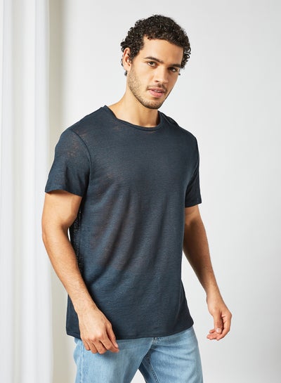 Buy Crew Neck T-Shirt Navy in Saudi Arabia