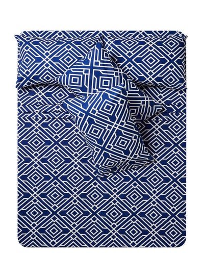 Buy Signature Six Pieces Double-Bed Printed Bedsheet Set Cotton Blend Multicolour 254X279cm in UAE