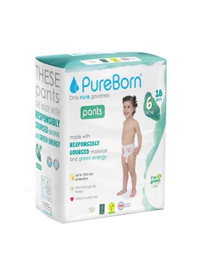 اشتري Responsibly Sourced Materials And Green Energy Baby Pants Diapers, Size 6, 16+ Kg, 18 Count في الامارات