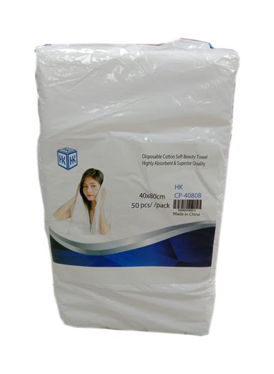 Buy Disposable Hair Towel White 40x80cm in UAE