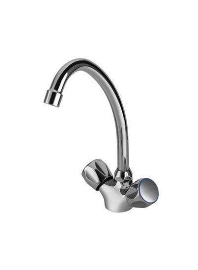 Buy Dual Handle Sink Mixer Silver in UAE