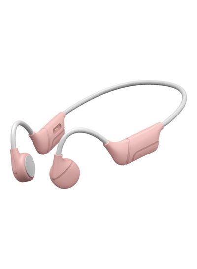 Buy V12 Bone Conduction Wireless BT 5.0 Headphones with Mic Pink in UAE