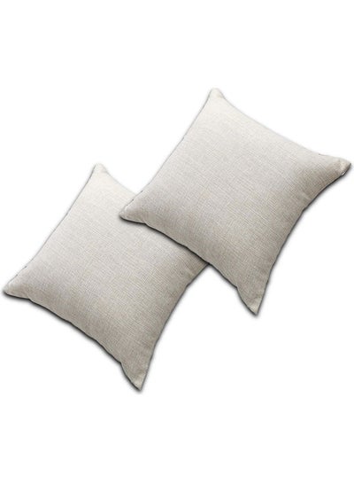 Buy 2-Piece Simple Decorative Cushion White in Saudi Arabia