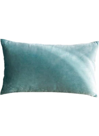 Buy Simple Velvet Decorative Pillow Blue in Saudi Arabia