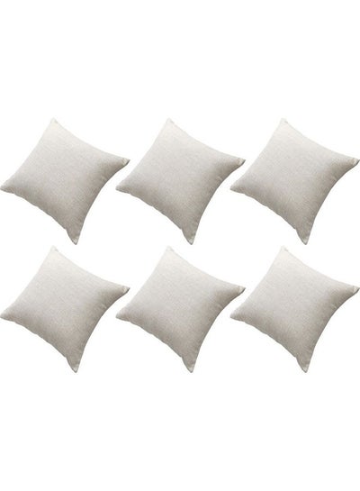 Buy 6-Piece Decorative Filled Cushion White in Saudi Arabia