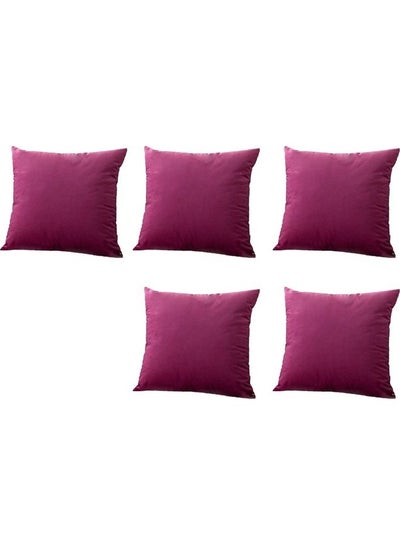 Buy 5-Piece Decorative Filled Cushion Pink in Saudi Arabia