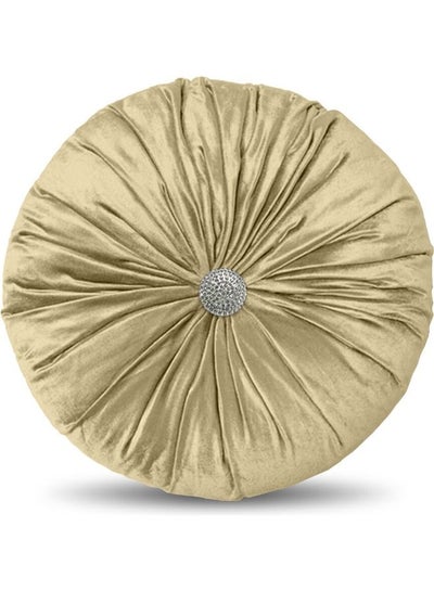 Buy 1-Piece Velvet Decorative Cushion Beige in Saudi Arabia