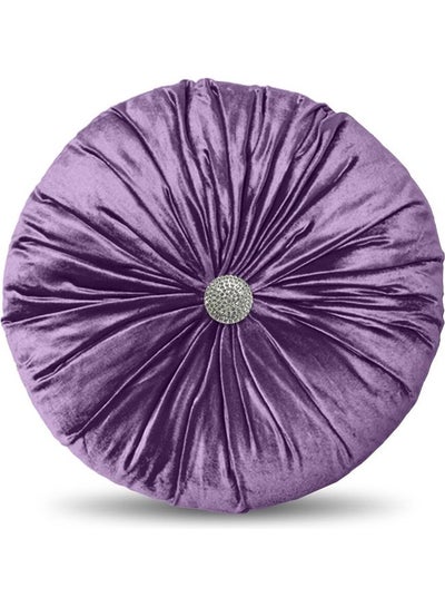 Buy Solid Velvet Decorative Filled Cushion Purple in Saudi Arabia