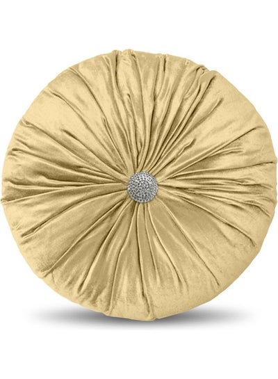 Buy Solid Velvet Decorative Cushion Gold in Saudi Arabia