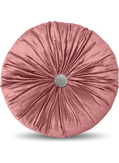 Buy Solid Velvet Decorative Cushion Pink in Saudi Arabia