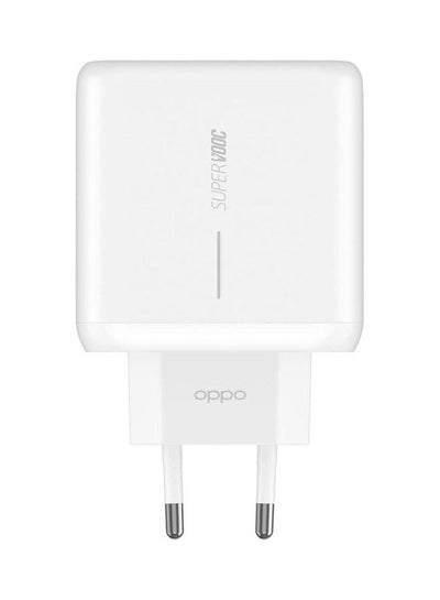 Buy 65W SuperVOOC Power adapter 5V - 2a / 10V - 6.5 (MaX) White in Egypt