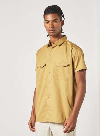 Buy Short Sleeve Shirt Yellow in Saudi Arabia