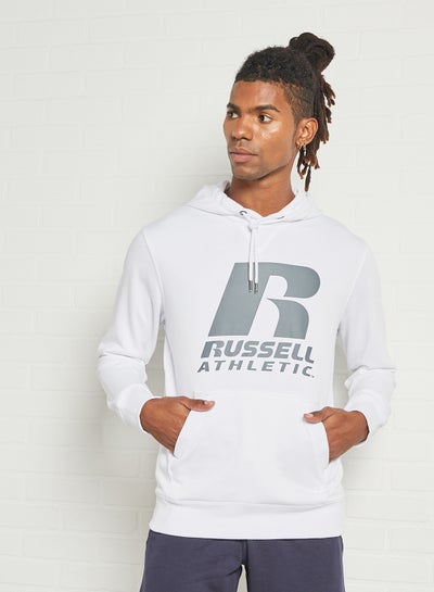 Buy Logo Print Hoodie White in UAE