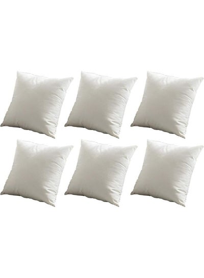 Buy 6-Piece Velvet Decorative Filled Cushion White 65x65cm in Saudi Arabia